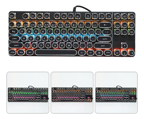 Teclado Mecânico Zya Punk 917 Com Capa Redonda Vintage Para