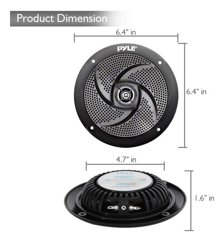 Altavoces Marinos Pyle Plmrs5b, 13,3 Cm, 180 W, Resistentes