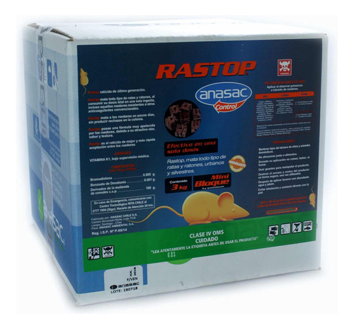 Rodénticida Rastop Mini Bloque 3kg