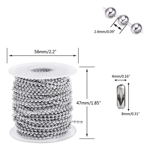 Cadenas De Bolas De Acero Inoxidable Para Collares Con Cuent