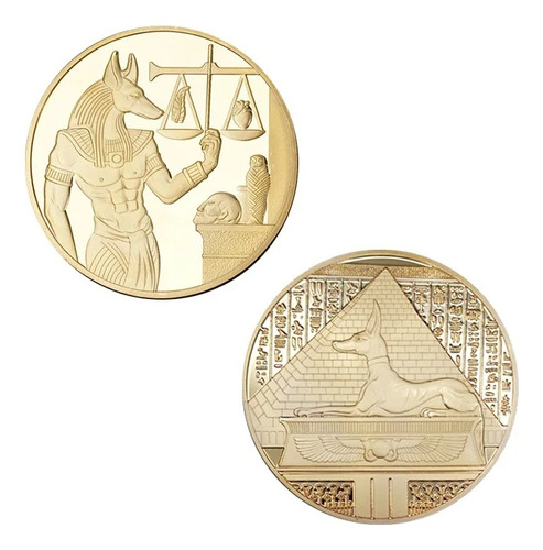 2 Onza Moneda Anubis Egipto 3d Altos Relieves Coleccionable