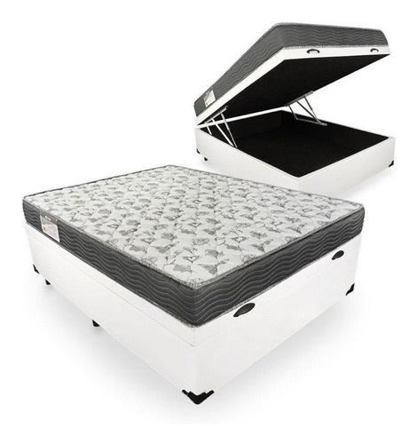 Cama box Ortobom iso 100  Solteiro de 188cmx88cm branco