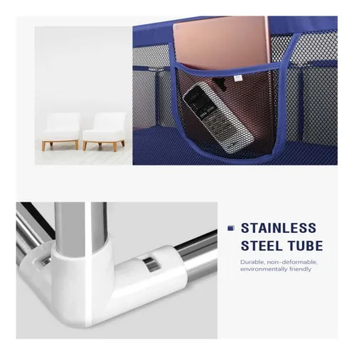 Corral De Seguridad Bebe 180 Cm. Con Aro Azul