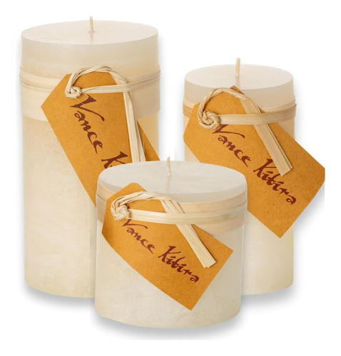 Set De 3 Velas Decorativas Blancas Ecologicas Sin Aroma
