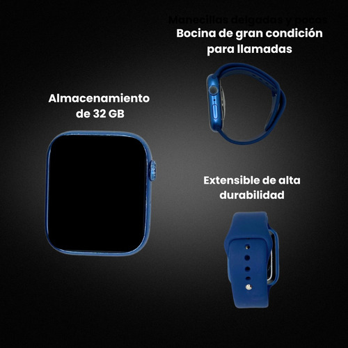 Apple Watch Series 7 Gps - Reacondicionado Grado A+ Correa Deportiva Azul - Caja De Aluminio Azul De 45mm (Reacondicionado)