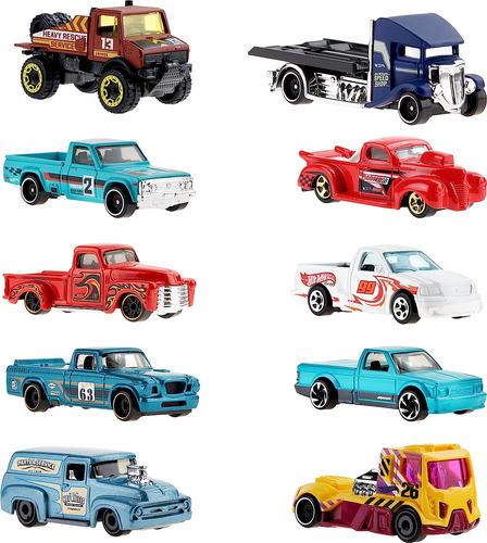 Hot Wheels Pack X 10 Carros -vehículos Original Escala 1:64 