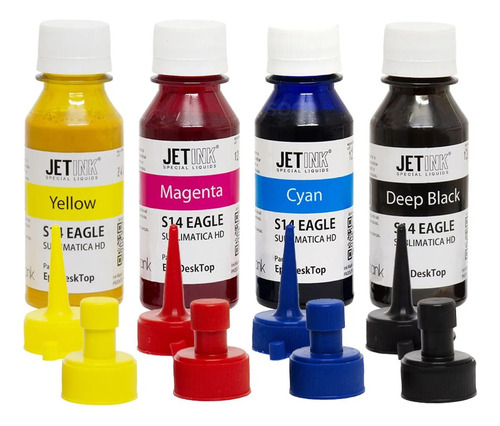 Kit 4 Tintas Sublimáticas Cores Diferentes Jetink P/ Ecotank