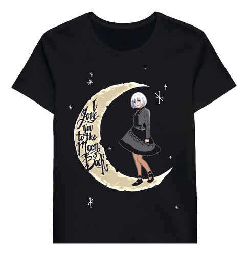 Remera Siesta I Love You To The Moon And Black The Ve Is0131