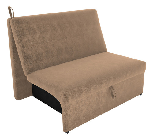 Sofá-cama Casal 2 Lugares Malu Suede Cor Capuccino