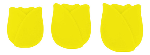 3 Fundas Portátiles De Silicona Para Brochas De Amarillo