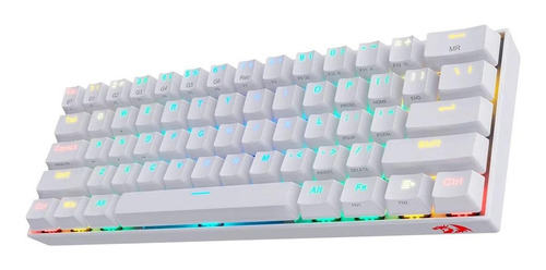 Teclado gamer bluetooth Redragon Draconic K530 QWERTY inglés US color blanco con luz RGB