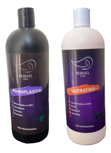 Nanoplastia (1 Litro) + Queratina (1 Litro) Rebivel Liso