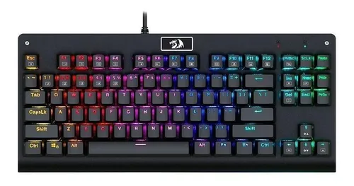 comprar Teclado gamer Redragon Dark Avenger QWERTY Outemu Brown português Brasil cor preto com luz RGB