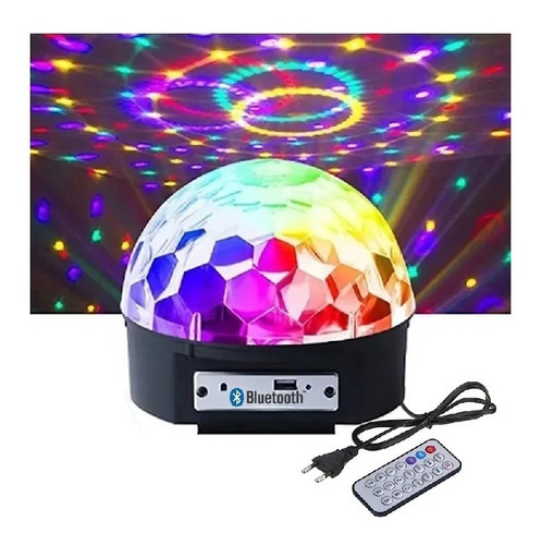 Parlante Media Bola Audiorítmica Luces Led Usb Sd Control