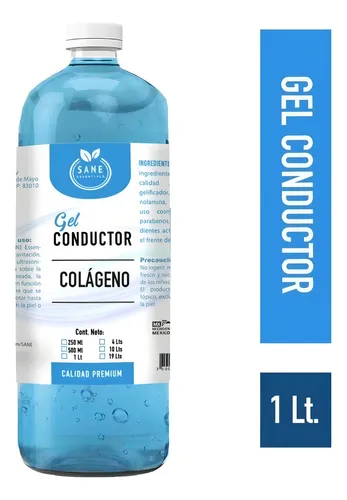 Gel Conductor Con Colágeno Facial Y Corporal 1 Litro Sane