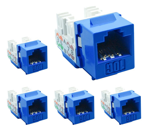 Beszin Cat.6a 10g Rj45 Keystone Jack Azul (paquete De 5)