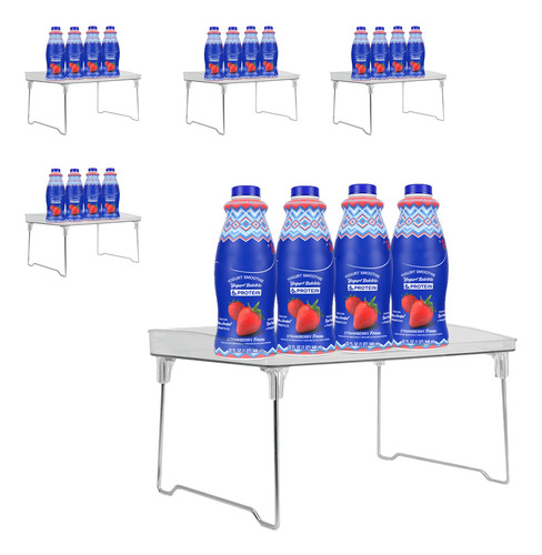Pack 5 Estantes Elevado Transparente Almacenamiento Alimento