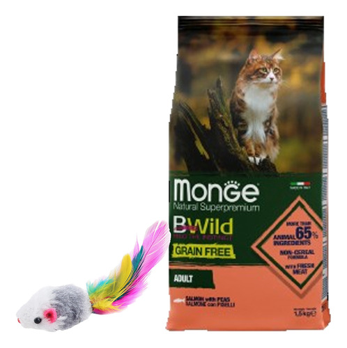 Monge Bwild Grain Free Gato Adulto Sabor Salmón 1,5 Kg