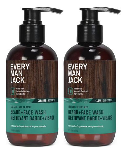 Every Man Jack Beard + Face Wash - Subtle Sea Salt Fragrance