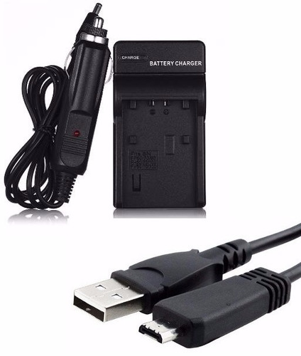 Kit Cabo Usb + Carregador Para Sony Cyber-shot Dsc-hx100v