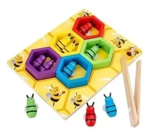 Juego De Colmena Abejas Montessori Estimulacion Cognitiva Cuotas