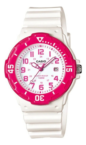 Reloj Casio Quartz Lrw200 Niña Rosa *watchsalas* Full Color de la correa Blanco Color del fondo Blanco lrw-200h-4b