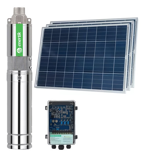 Bomba Solar Sumergible Helicoidal Bss3-80-210 + Paneles Color Plateado