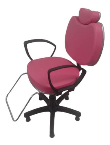 Cadeira Salão Cabeleireiro Encosto Fixo Vick Pink 90cm