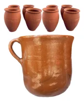Comprar 2 Juegos Fiesta Cantaritos De Barro 2 Jarras Grande 24 Vasos