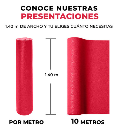 Tela Vinipiel rollo 1.40m x 10m tapizar color rojo liso Be Brandless Tela Jazz