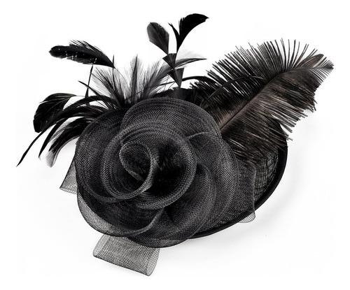 Flor Pluma Malla Fascinator Sombrero Pinza Para El Cabello