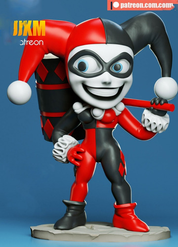 Imagen 2 de 3 de Muñeco Harley Quinn Figura Para Pintar Chibi Coleccion