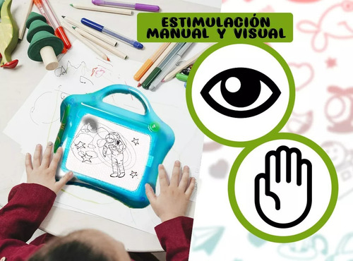Imagen 6 de 10 de Juguete Pizarra Infantil Magica Magnetica Lapiz Rectangular