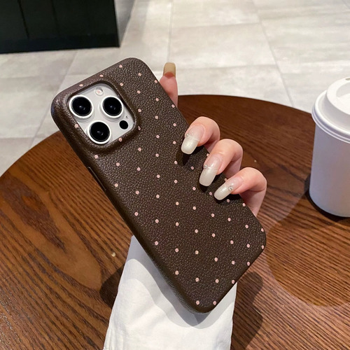 Funda Silicona Flexible Lunares Soft Tpu Para Iphone Marrón Iphone 16 Plus