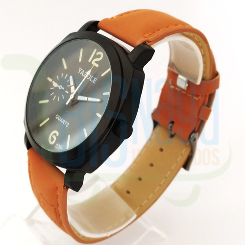 Relógio Masculino Esporte Fino Yazole Pulseira Marrom Claro