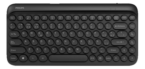 Teclado Inalámbrico Dual Bluetooth + 2.4ghz Philips K624 Color del teclado Negro