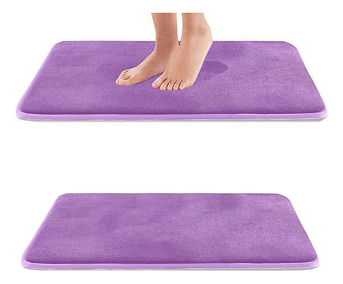 Alfombra De Baño De Espuma De Memoria Suave, Morado 40x60cm