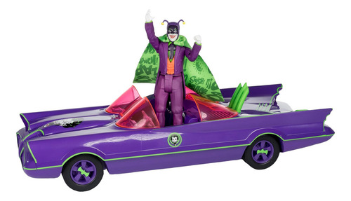McFarlane Toys - El batimóvil retro de DC y El Joker (Batman 66)