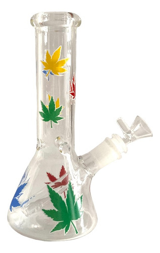 Bong Con Hoja De Cristal Grueso De Colores