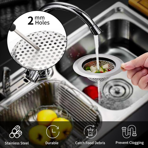Kit De Tapón De Desagüe Y Colador Fregadero De Cocina...