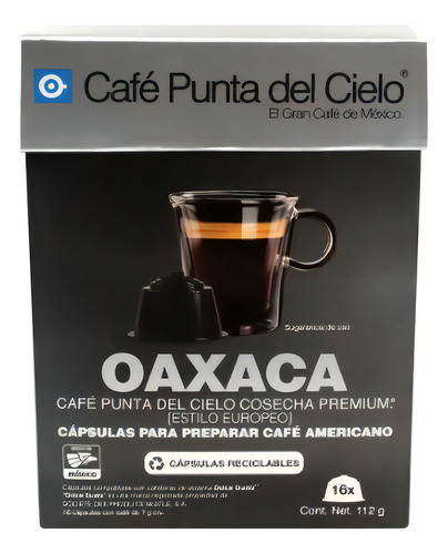 Cafe Punta Del Cielo Americano De Oaxaca 16 Capsulas 112g