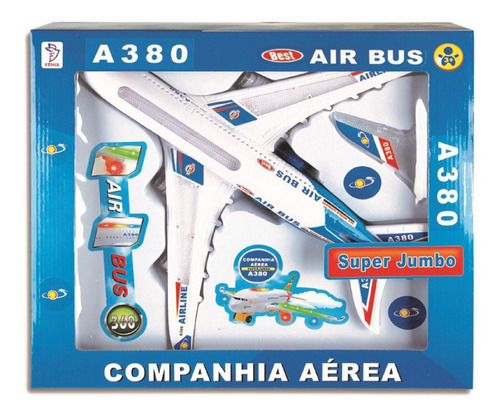 Brinquedo Avião Air Bus Super Jumbo Com Luz E Som Fenix