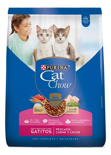 Alimento Seco Gatitos Pescado Carne Y Leche Cat Chow 1.5kg