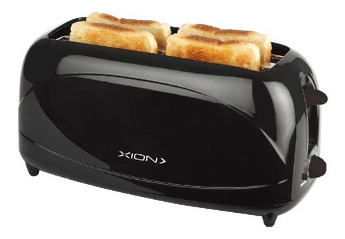 Tostadora Doble Ranura Xion 4 Panes Color Negro