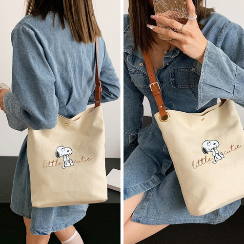 Sjx Bolsos De Moda Bolso Mano Snoopy Lona Bandolera Mujer