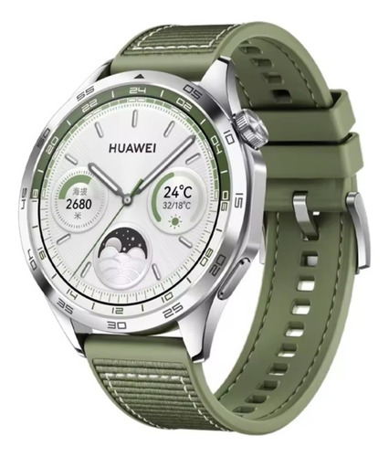 Correa Nylon Silicona Compatible Huawei Watch Gt4/46mm Verde