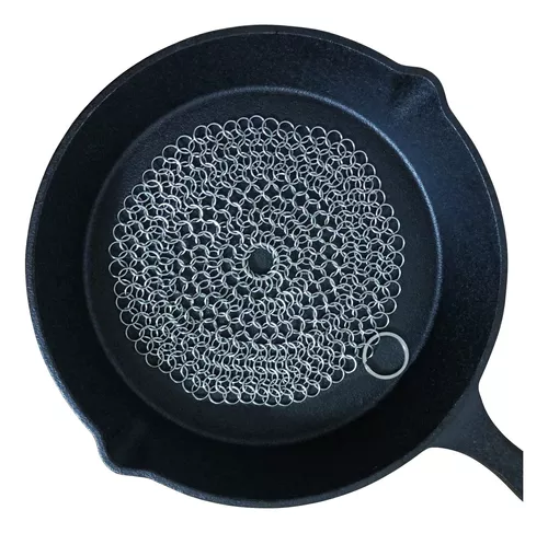  BabriInta Cast Iron Scrubber 6 Inch Stainless Steel