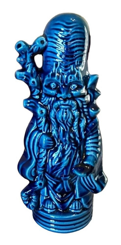 Figura Estatua Porcelana Oriental Sabio Dios Blue De Chine