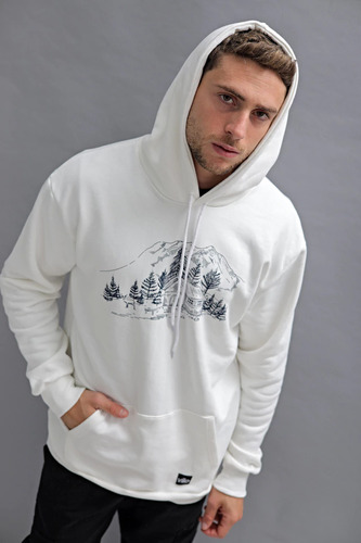 Buzo Canguro Oversize Viste Vilo Estampado Aldea Frisado