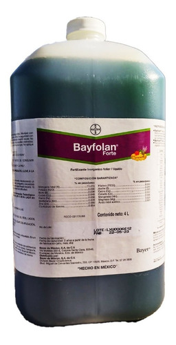 Bayfolan Forte Galón 4 Litros Nutriente Foliar Para Plantas